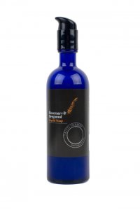 Rosemary & Bergamot Liquid Soap glass bottle